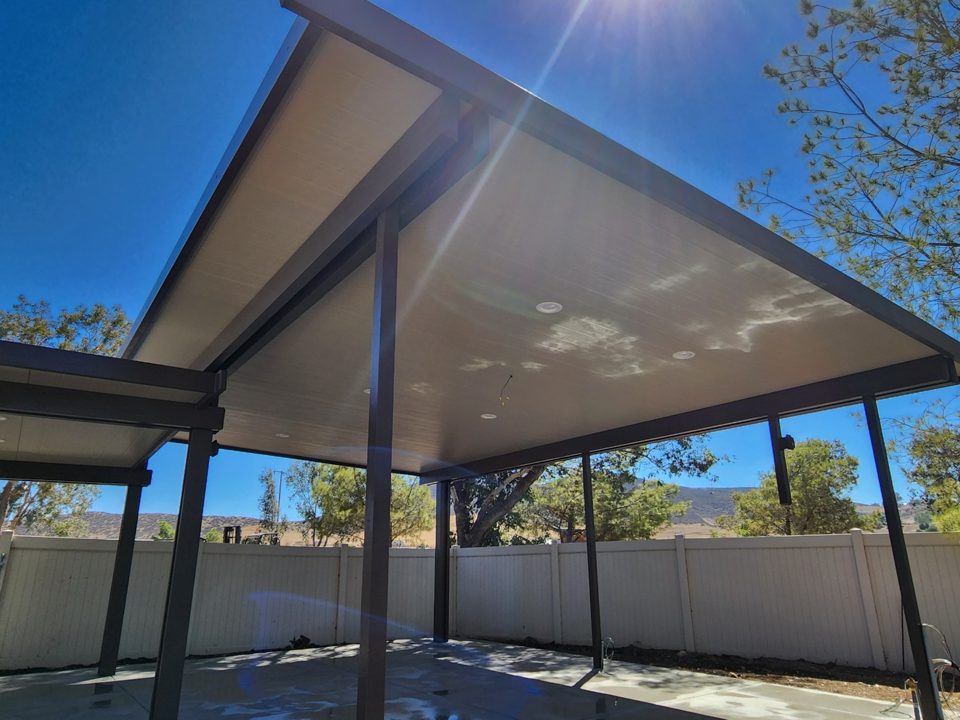 A finished patio cover built for Horizon Patios